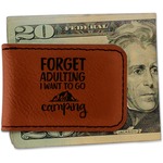 Camping Quotes & Sayings Leatherette Magnetic Money Clip - Double Sided