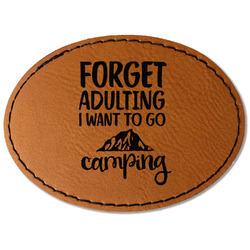 Camping Quotes & Sayings Faux Leather Iron On Patch - Oval