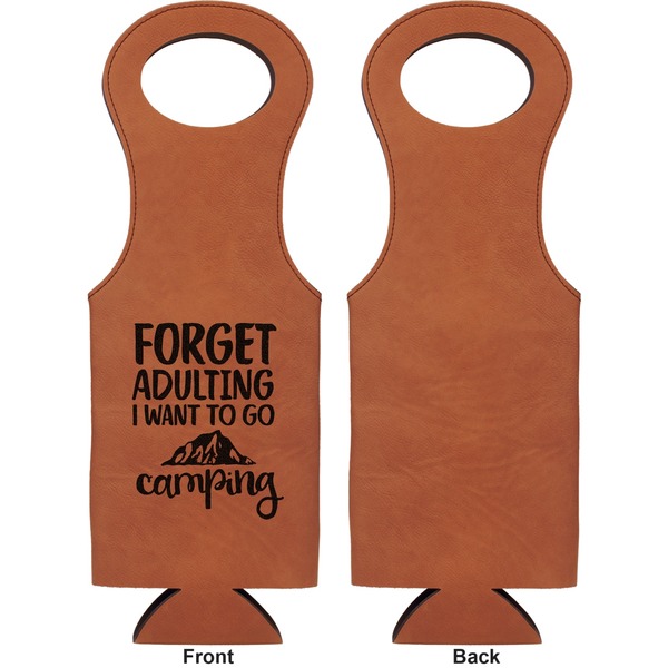 Camping Quotes & Sayings (Shape) Leatherette Wine Tote Single Sided - Front and Back