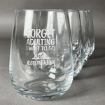 Camping Quotes & Sayings Stemless Wine Glasses (Set of 4)
