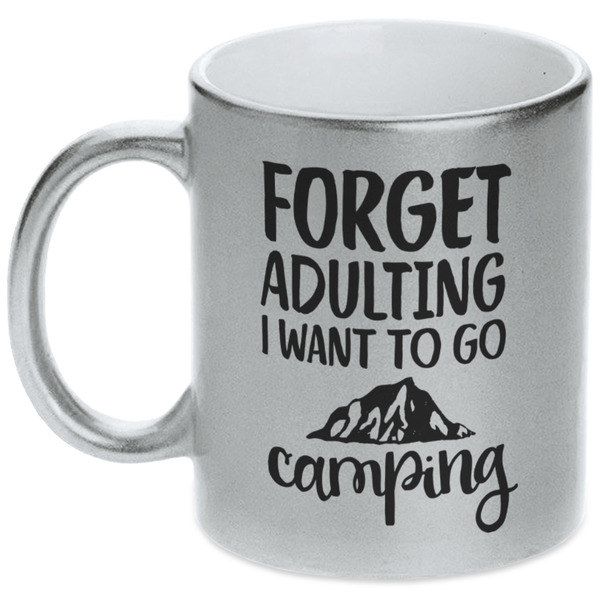 Camping Quotes & Sayings (Shape) Silver Mug - Main