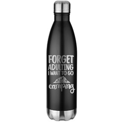 Camping Quotes & Sayings Water Bottle - 26 oz. Stainless Steel - Laser Engraved