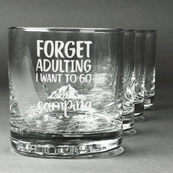 Camping Quotes & Sayings Whiskey Glasses (Set of 4)