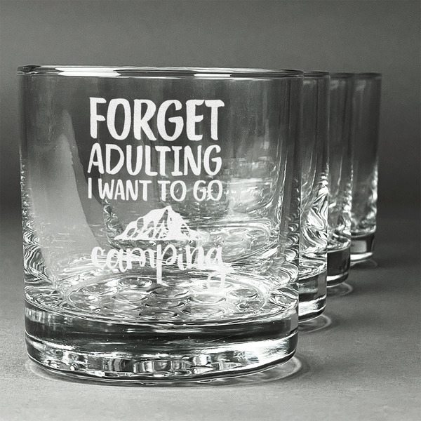 Custom Camping Quotes & Sayings Whiskey Glasses (Set of 4)