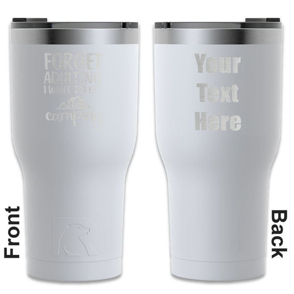 Custom Camping Quotes & Sayings RTIC Tumbler - White - Engraved Front & Back