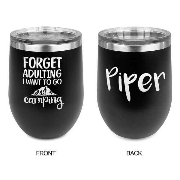 Camping Quotes & Sayings Stainless Wine Tumblers - Black - Double Sided - Approval