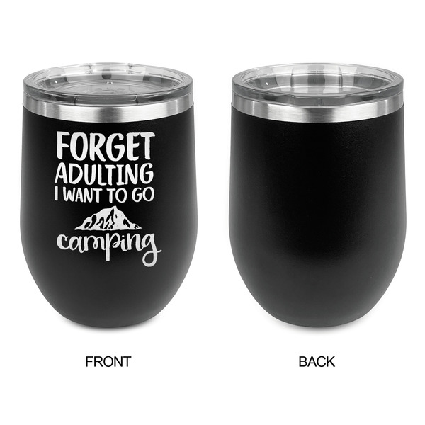 Camping Quotes & Sayings Stainless Wine Tumblers - Black - Single Sided - Approval