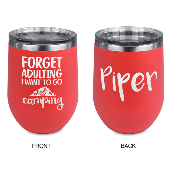 Camping Quotes & Sayings Stainless Wine Tumblers - Coral - Double Sided - Approval
