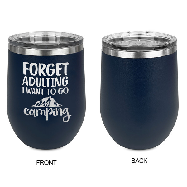 Camping Quotes & Sayings Stainless Wine Tumblers - Navy - Single Sided - Approval