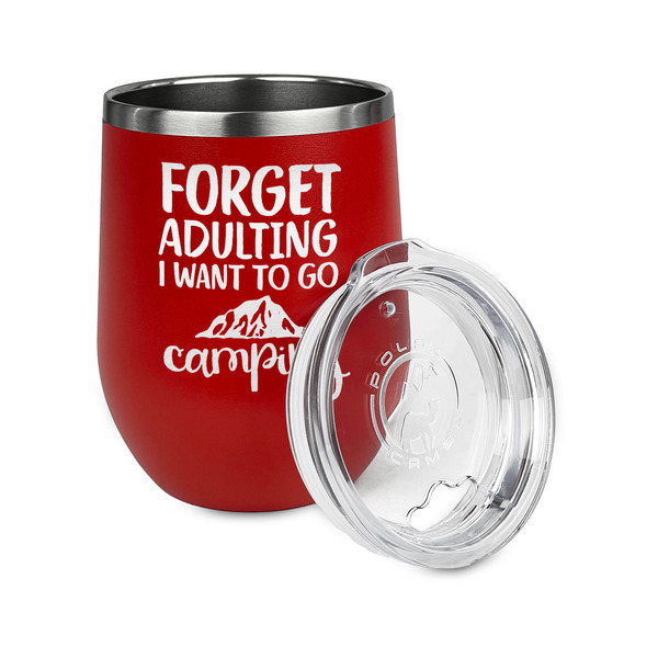 Camping Quotes & Sayings Stainless Wine Tumblers - Red - Double Sided - Alt View