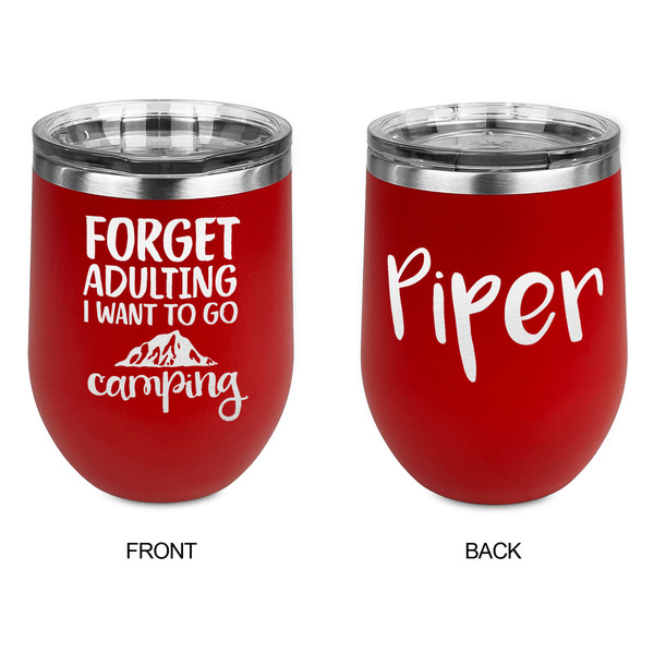 Camping Quotes & Sayings Stainless Wine Tumblers - Red - Double Sided - Approval