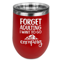 Camping Quotes & Sayings Stemless Stainless Steel Wine Tumbler - Red - Double Sided