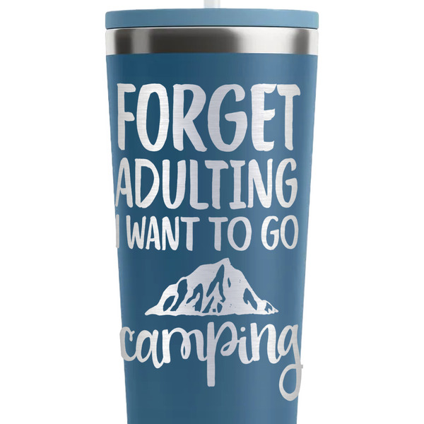 Camping Quotes & Sayings Steel Blue RTIC Everyday Tumbler - 28 oz. - Close Up