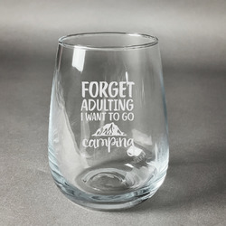Camping Quotes & Sayings Stemless Wine Glass - Engraved