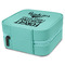 Camping Quotes & Sayings Travel Jewelry Boxes - Leather - Teal - View from Rear