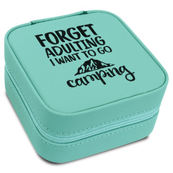 Camping Quotes & Sayings Travel Jewelry Box - Teal Leather