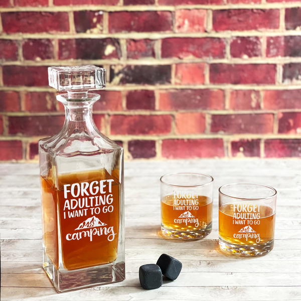 Camping Quotes & Sayings Whiskey Decanters - 30oz Square - LIFESTYLE