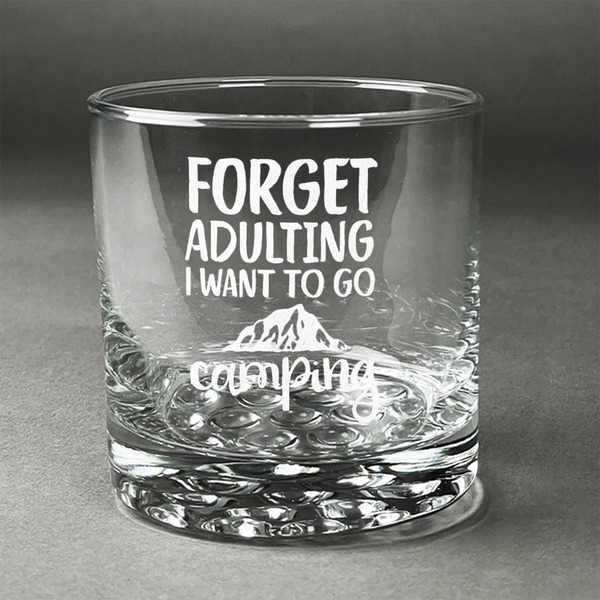Custom Camping Quotes & Sayings Whiskey Glass (Single)
