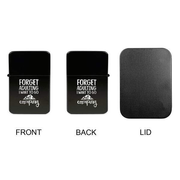 Camping Quotes & Sayings Windproof Lighters - Black, Double Sided, no Lid - APPROVAL
