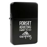 Camping Quotes & Sayings Windproof Lighter - Black - Single Sided & Lid Engraved