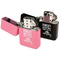 Camping Quotes & Sayings Windproof Lighters - Black & Pink - Open