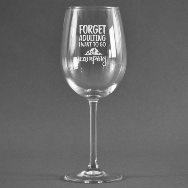 Custom Camping Quotes & Sayings Wine Glass - Engraved