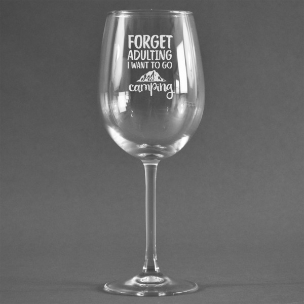 Custom Camping Quotes & Sayings Wine Glass - Engraved