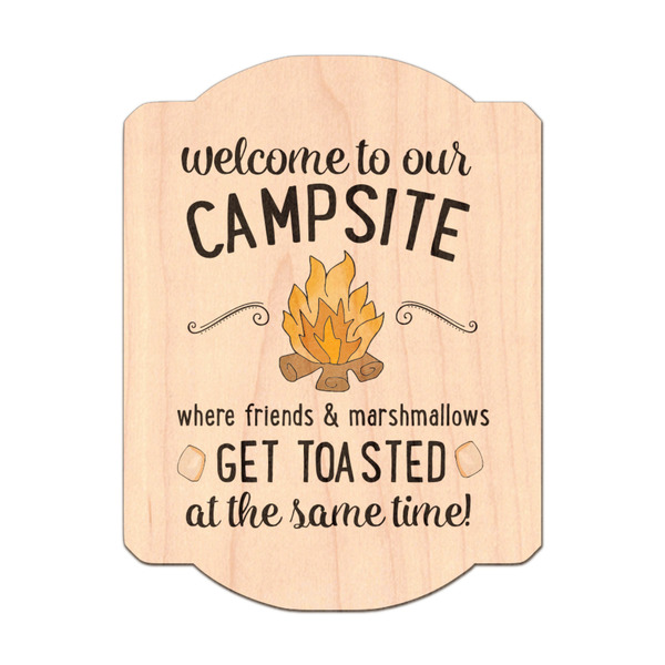 Custom Camping Quotes & Sayings Genuine Maple or Cherry Wood Sticker