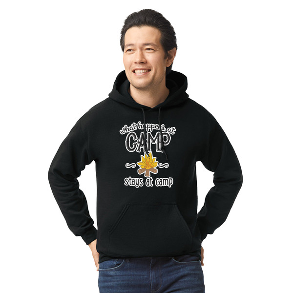 Custom Camping Sayings & Quotes (Color) Hoodie - Black - Large