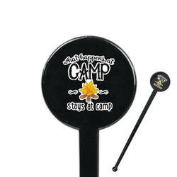 Camping Sayings & Quotes (Color) 7" Round Plastic Stir Sticks - Black - Single Sided