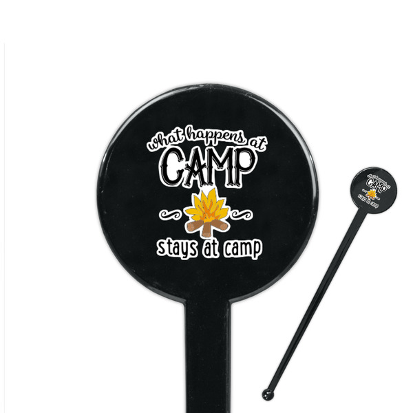 Custom Camping Sayings & Quotes (Color) 7" Round Plastic Stir Sticks - Black - Single Sided