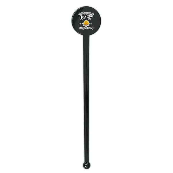 Camping Sayings & Quotes (Color) Black Plastic 7" Stir Stick - Round - Single Stick