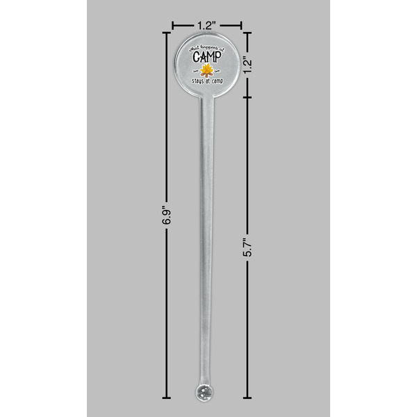 Camping Sayings & Quotes (Color) Clear Plastic 7" Stir Stick - Round - Dimensions