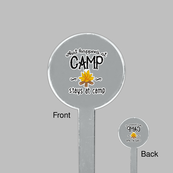 Camping Sayings & Quotes (Color) Clear Plastic 7" Stir Stick - Round - Front & Back