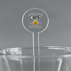 Camping Sayings & Quotes (Color) 7" Round Plastic Stir Sticks - Clear