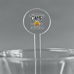 Camping Sayings & Quotes (Color) 5.5" Round Plastic Stir Sticks - Clear