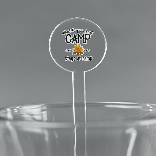 Custom Camping Sayings & Quotes (Color) 7" Round Plastic Stir Sticks - Clear