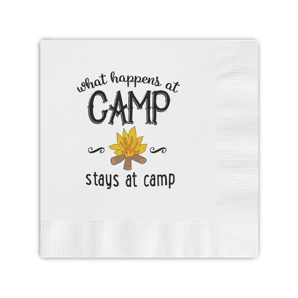 Custom Camping Sayings & Quotes (Color) Coined Cocktail Napkins