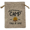 Camping Sayings & Quotes (Color) Medium Burlap Gift Bag - Front