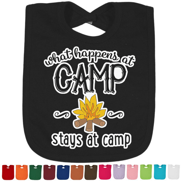 Custom Camping Sayings & Quotes (Color) Cotton Baby Bib