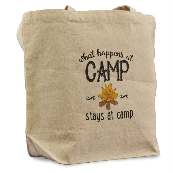 Custom Camping Sayings & Quotes (Color) Reusable Cotton Grocery Bag - Single
