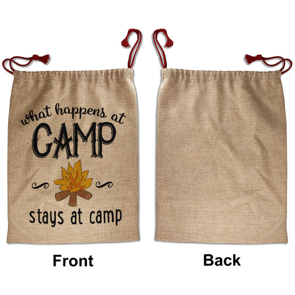Camping Sayings & Quotes (Color) Santa Bag - Approval - Front
