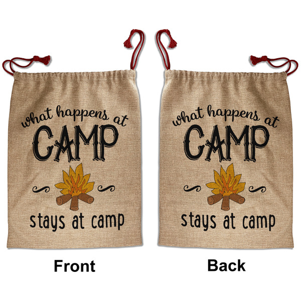 Custom Camping Sayings & Quotes (Color) Santa Sack - Front & Back