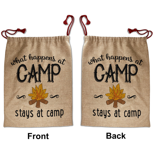 Camping Sayings & Quotes (Color) Santa Bag - Front and Back