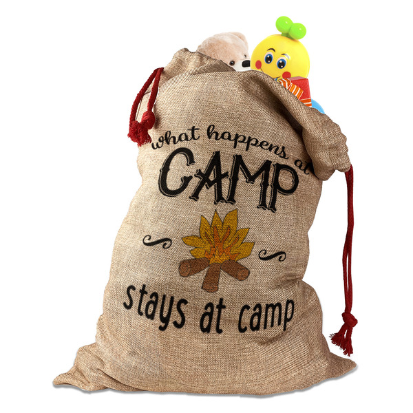 Custom Camping Sayings & Quotes (Color) Santa Sack