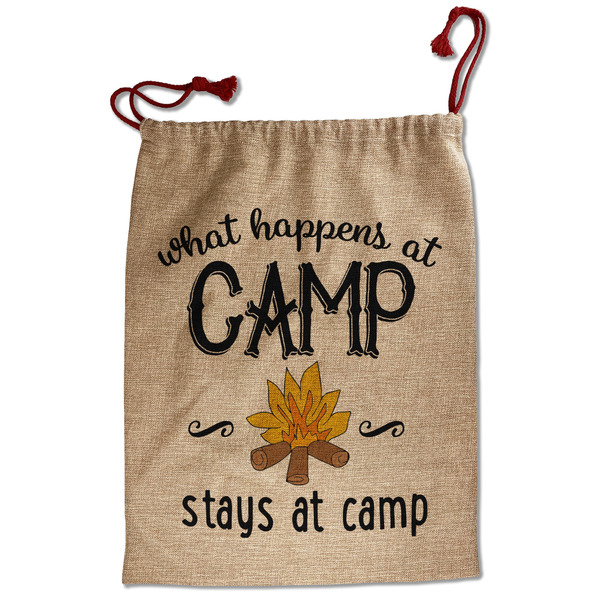 Custom Camping Sayings & Quotes (Color) Santa Sack - Front