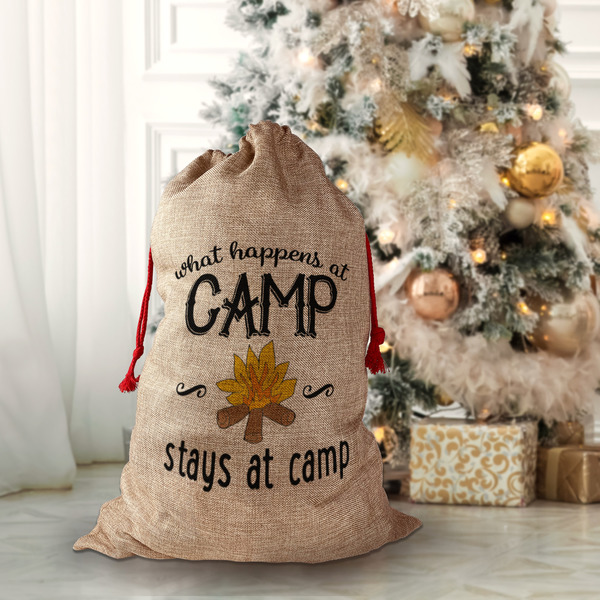 Camping Sayings & Quotes (Color) Santa Bag - Lifestyle