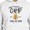 Camping Sayings & Quotes (Color) White Hoodie on Model - CloseUp