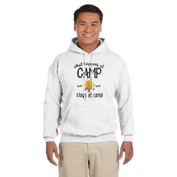 Custom Camping Sayings & Quotes (Color) Hoodie - White
