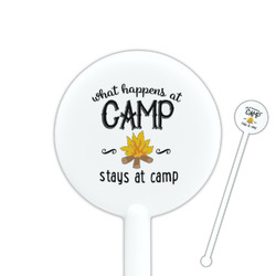 Camping Sayings & Quotes (Color) 5.5" Round Plastic Stir Sticks - White - Single Sided